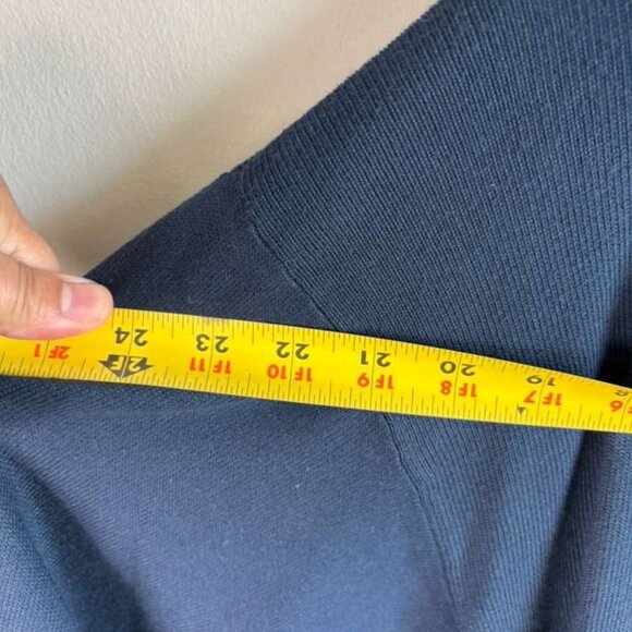 Visitor Poeta Moda Mens Long Sleeve Quarter Zip Sweater Blue Size Medium - Picture 3 of 12